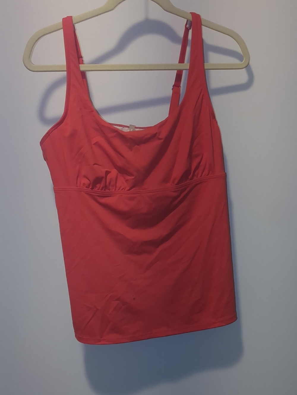Lands' End Orange Tankini Underwire Top with Adjustable Straps